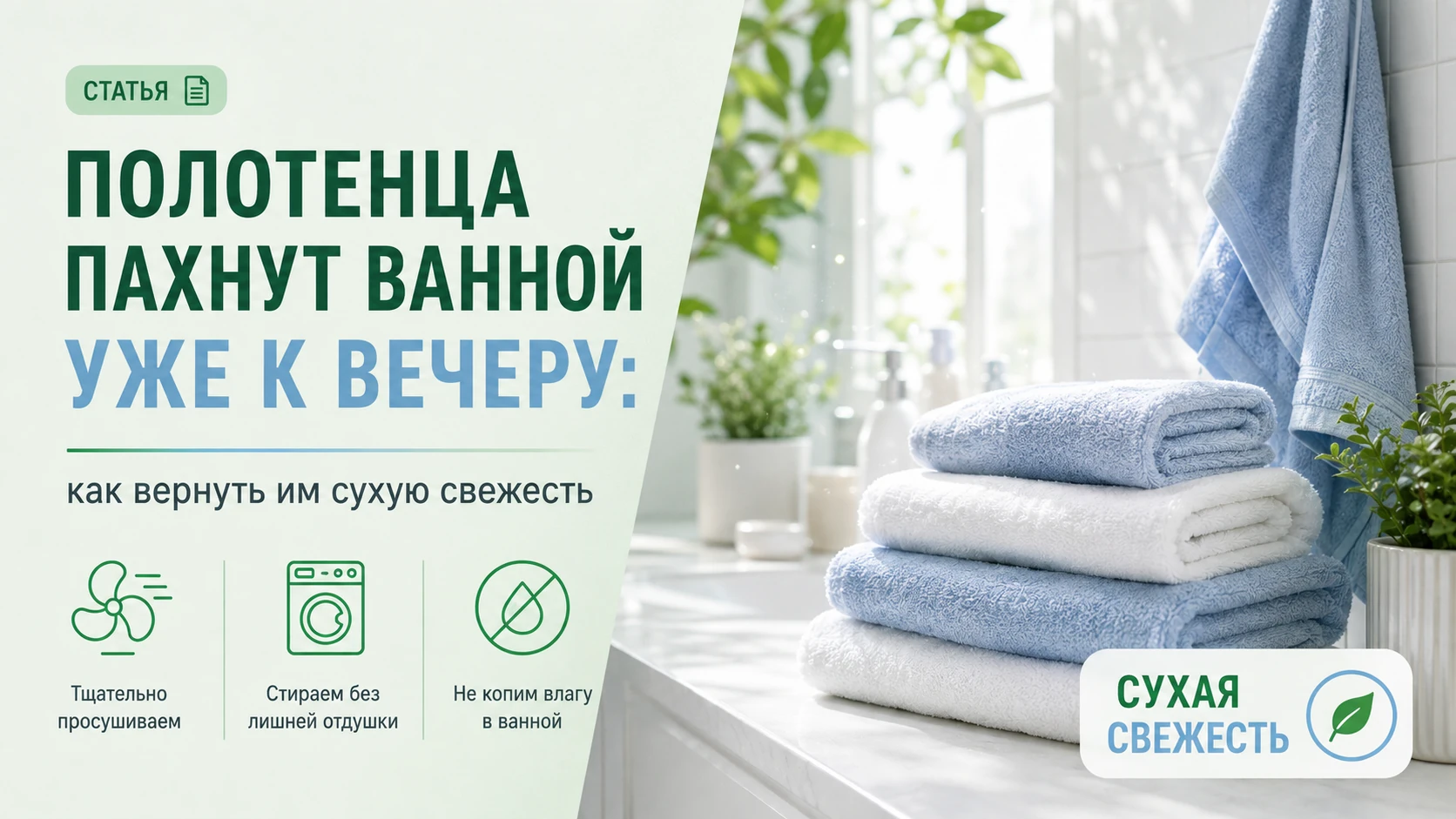 Полотенца пахнут ванной уже к вечеру: как вернуть им сухую свежесть